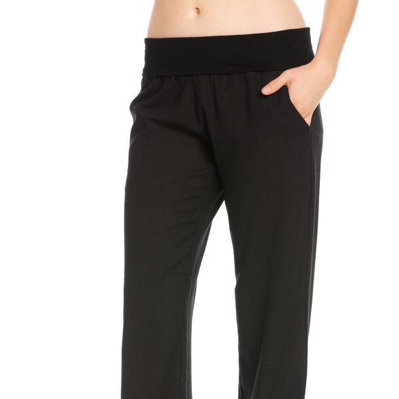 Poplooks Linen Foldover Trouser - Picture 4 of 6